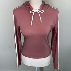 Pink Mauve Hooded Crop Top